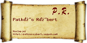 Patkós Róbert névjegykártya